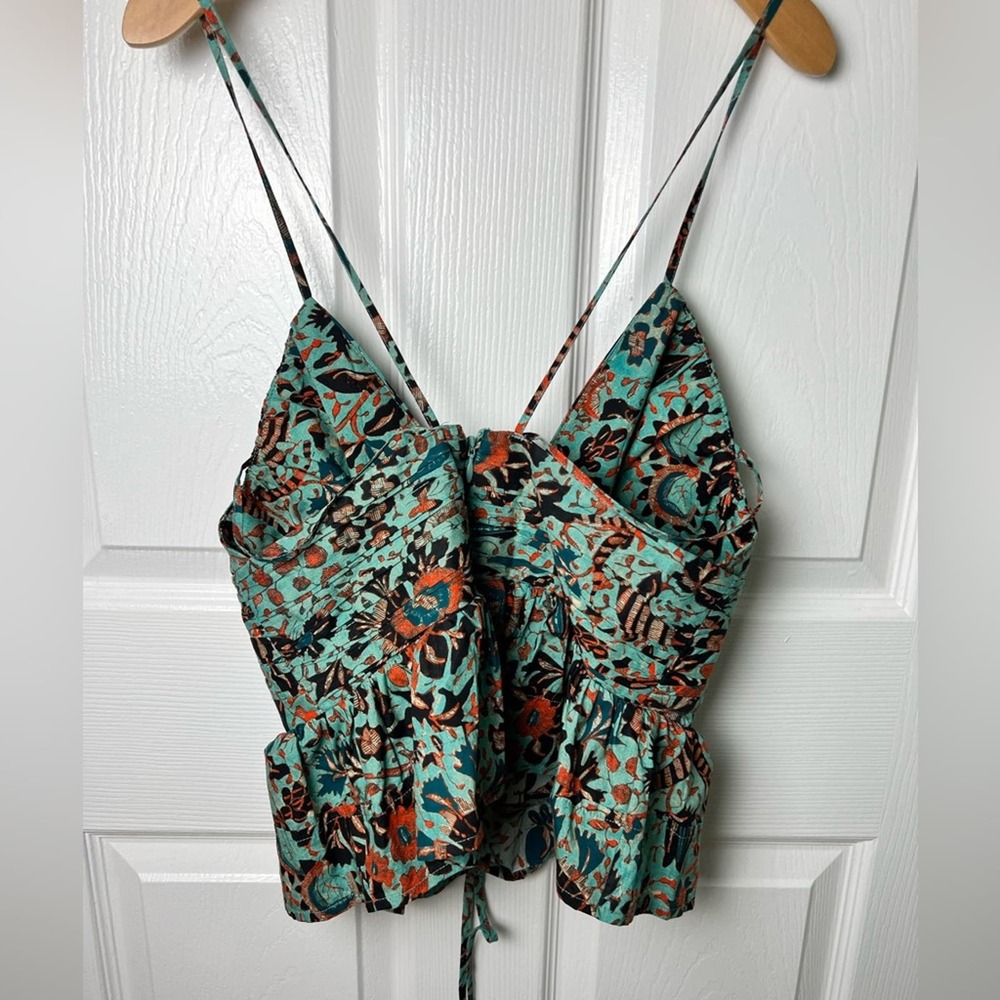 Ulla Johnson Green and Brown Floral Top - Picture 5 of 11